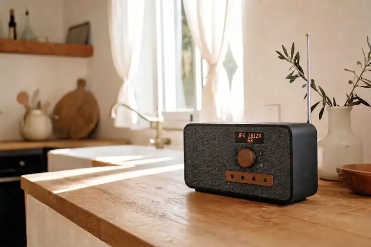 Ibiza keuken met DAB+ ontvanger op JFK Ibiza