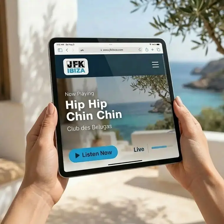 Webplayer met JFK Ibiza in de browser
