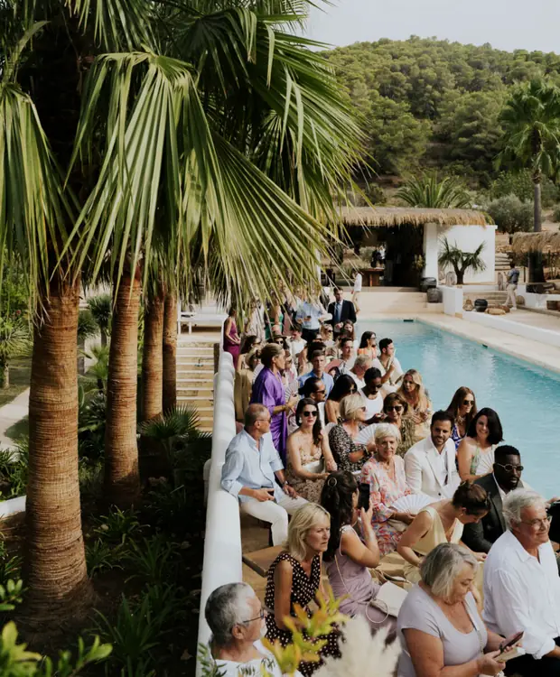 Wedding guests at an Ibiza venue